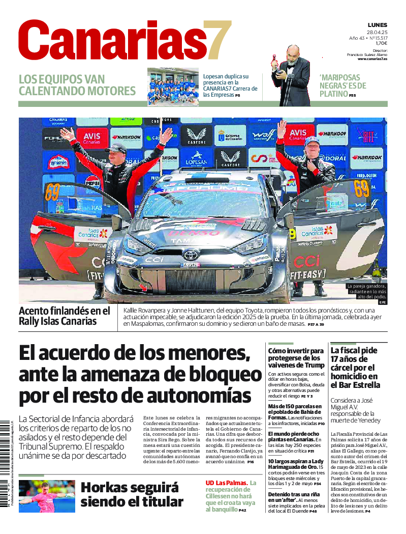 Portada Canarias7 28-04-2025