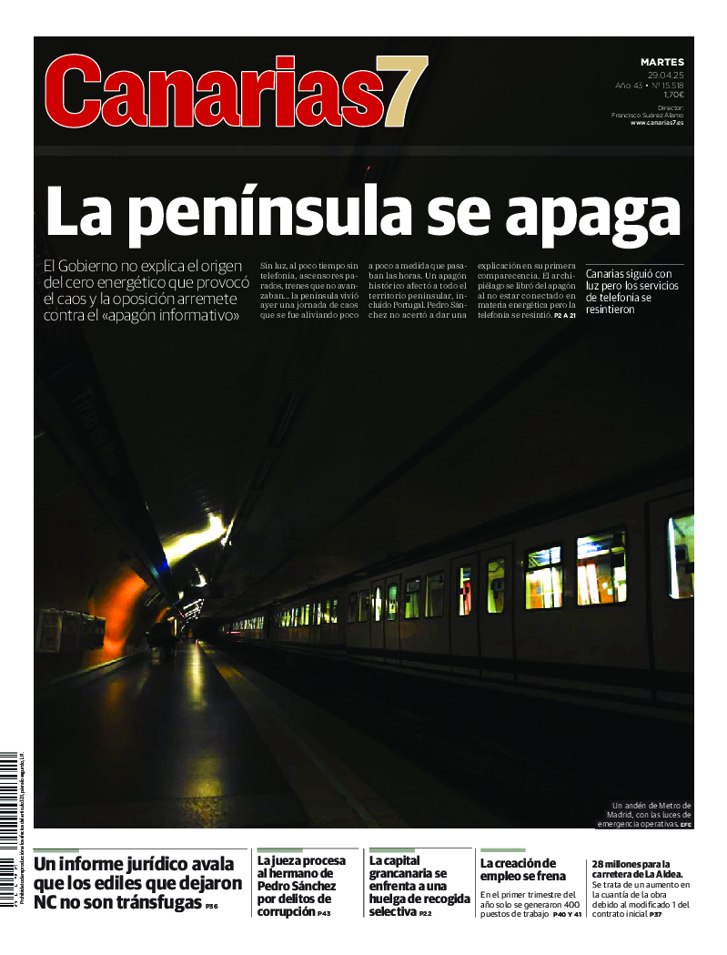 Portada Canarias7 29-04-2025