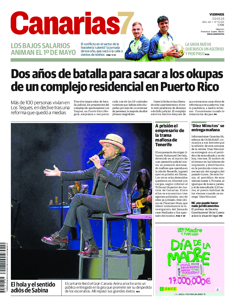 Portada Canarias7 02-05-2025