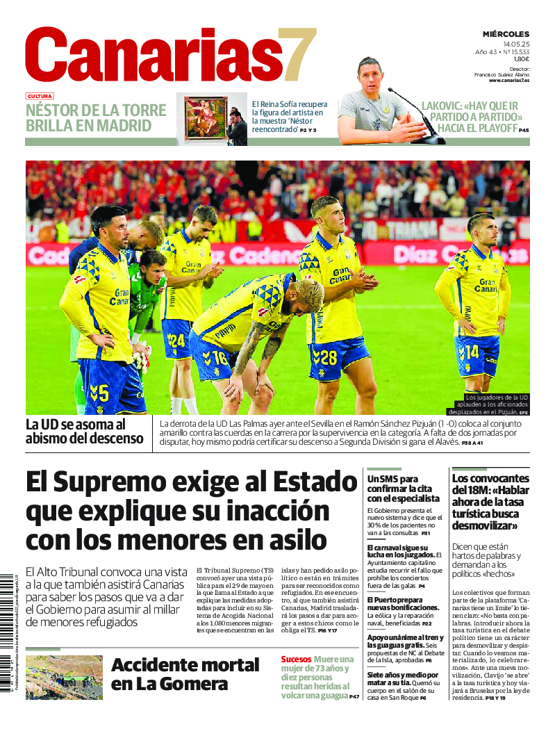 Portada Canarias7 14-05-2025