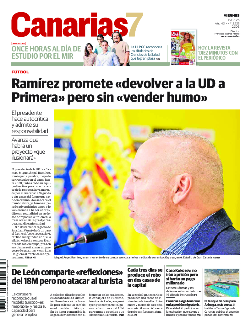 Portada Canarias7 16-05-2025