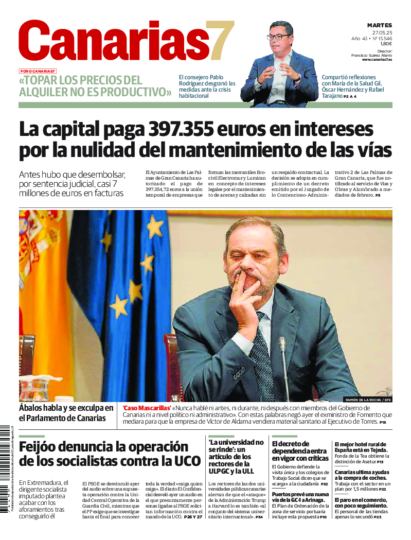 Portada Canarias7 27-05-2025