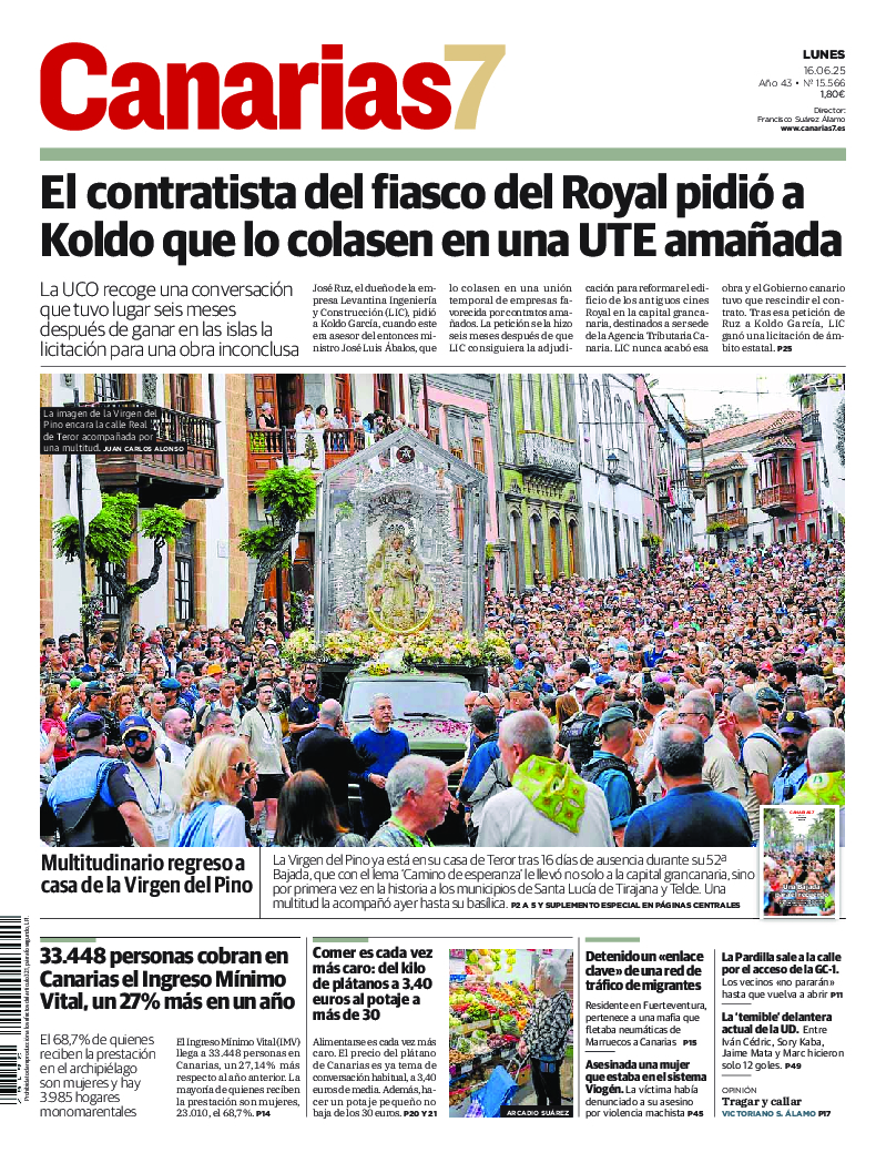 Portada Canarias7 16-06-2025