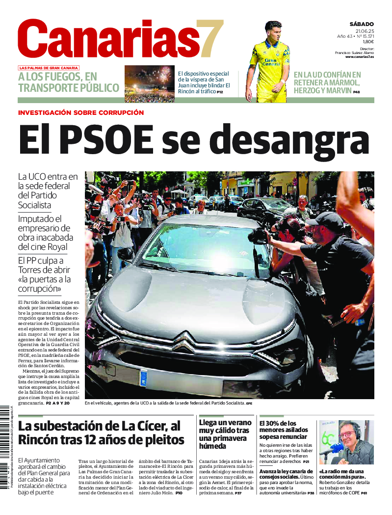 Portada Canarias7 21-06-2025