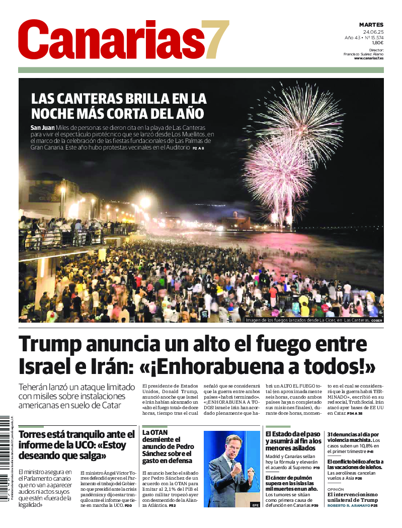 Portada Canarias7 24-06-2025