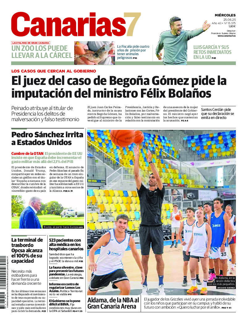 Portada Canarias7 25-06-2025
