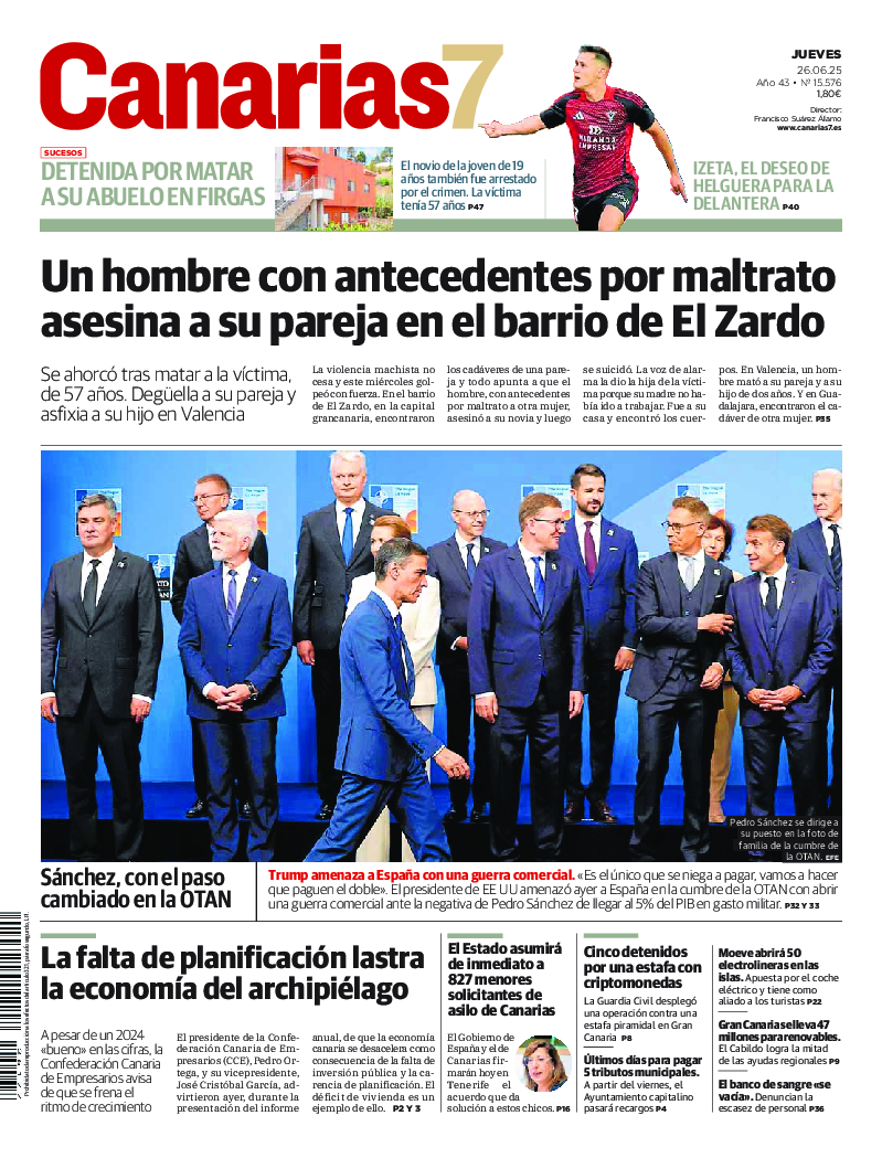 Portada Canarias7 26-06-2025