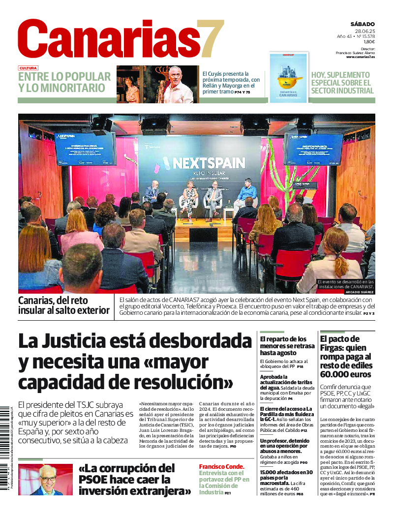 Portada Canarias7 28-06-2025