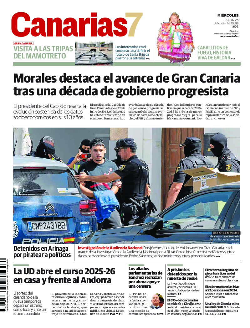 Portada Canarias7 02-07-2025