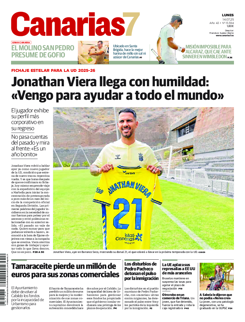 Portada Canarias7 14-07-2025