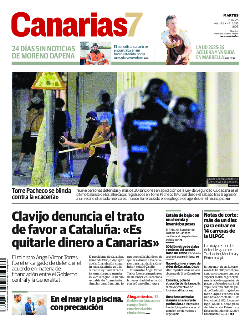 Portada Canarias7 15-07-2025