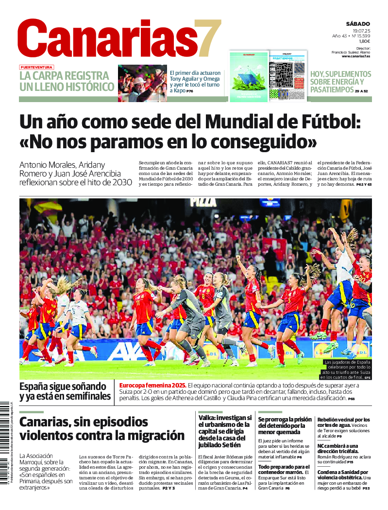 Portada Canarias7 19-07-2025