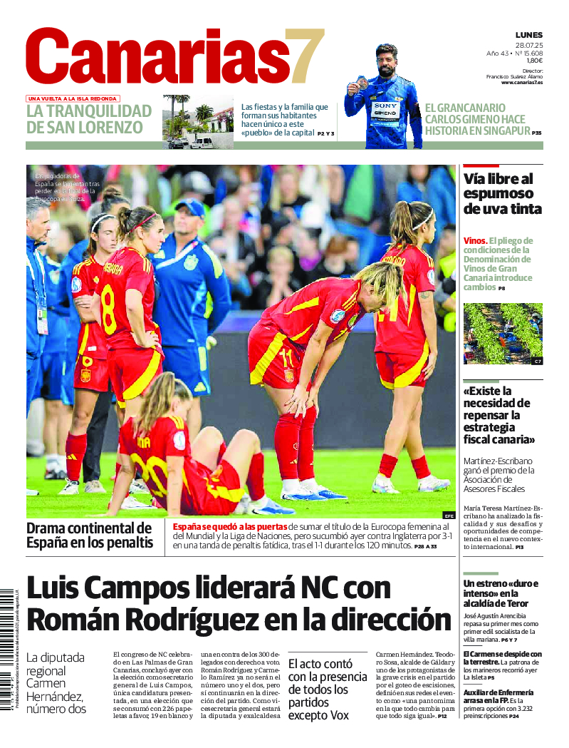 Portada Canarias7 28-07-2025