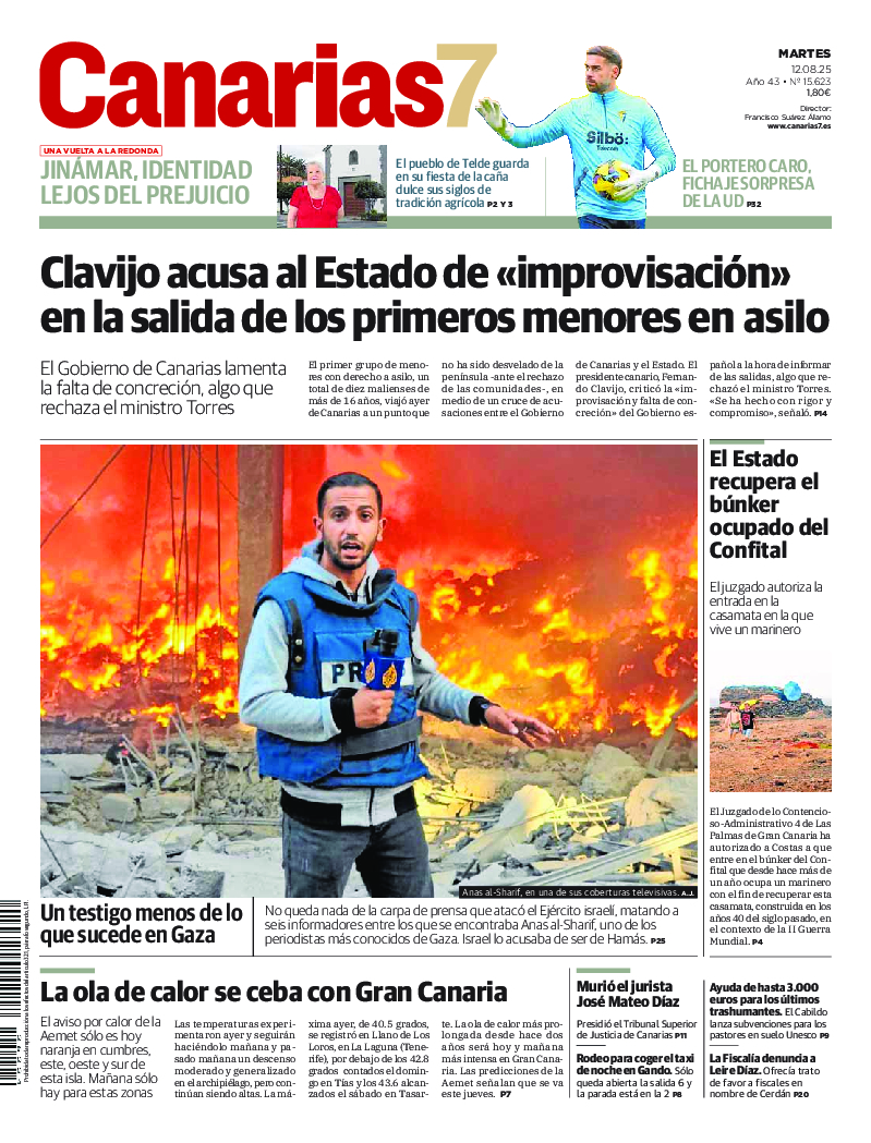 Portada Canarias7 12-08-2025