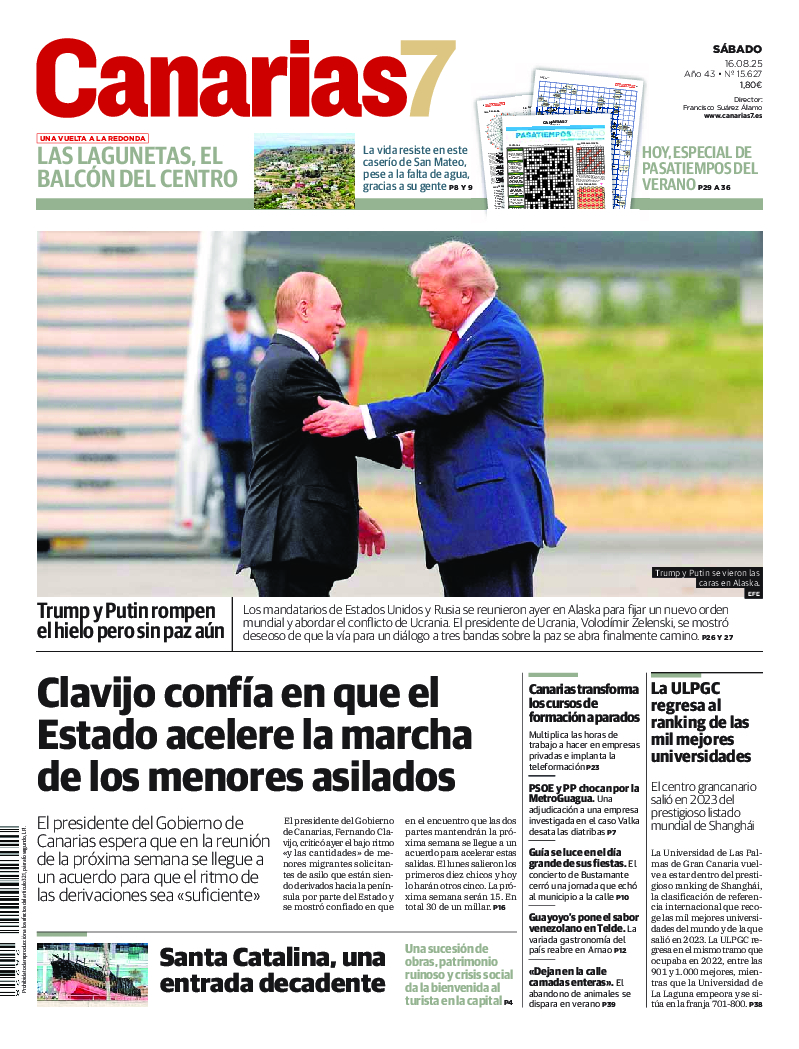 Portada Canarias7 16-08-2025