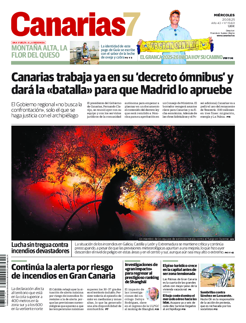 Portada Canarias7 20-08-2025