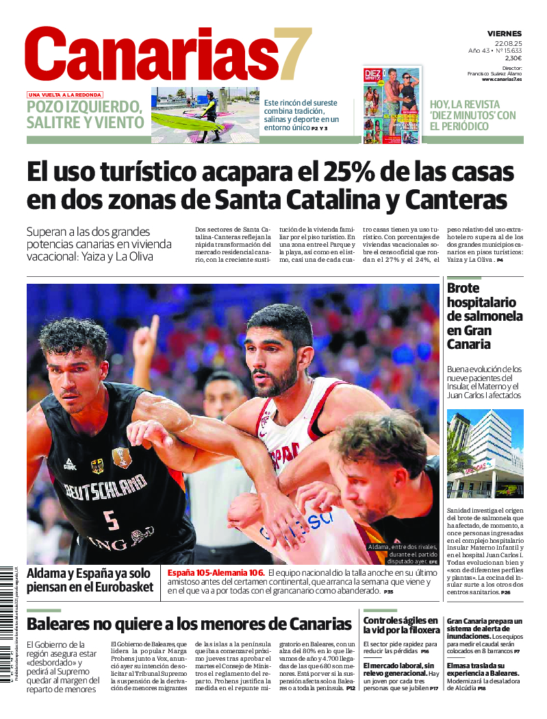 Portada Canarias7 22-08-2025