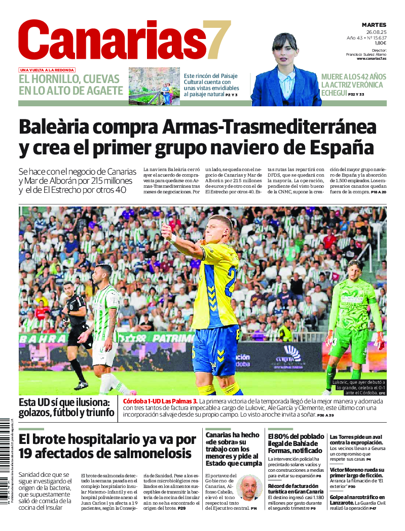 Portada Canarias7 26-08-2025