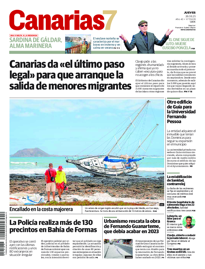 Portada Canarias7 28-08-2025
