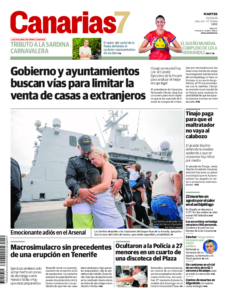 Portada Canarias7 02-09-2025