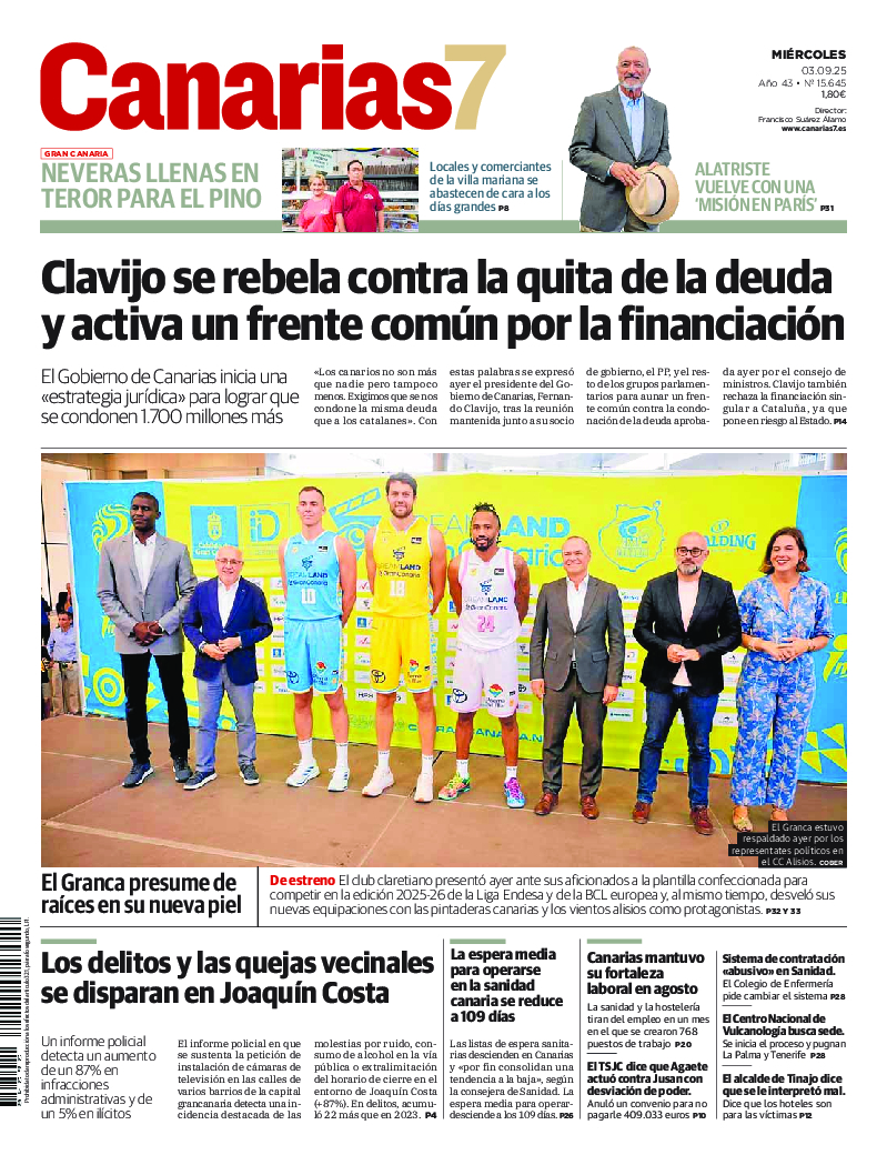 Portada Canarias7 03-09-2025