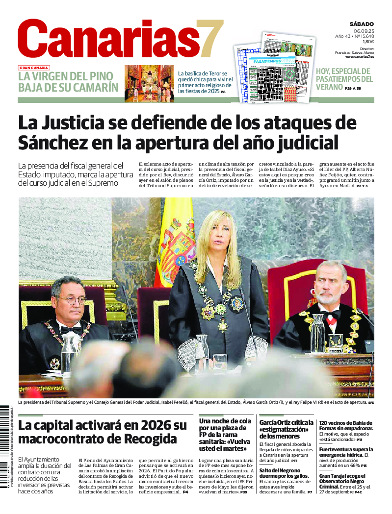 Portada Canarias7 06-09-2025