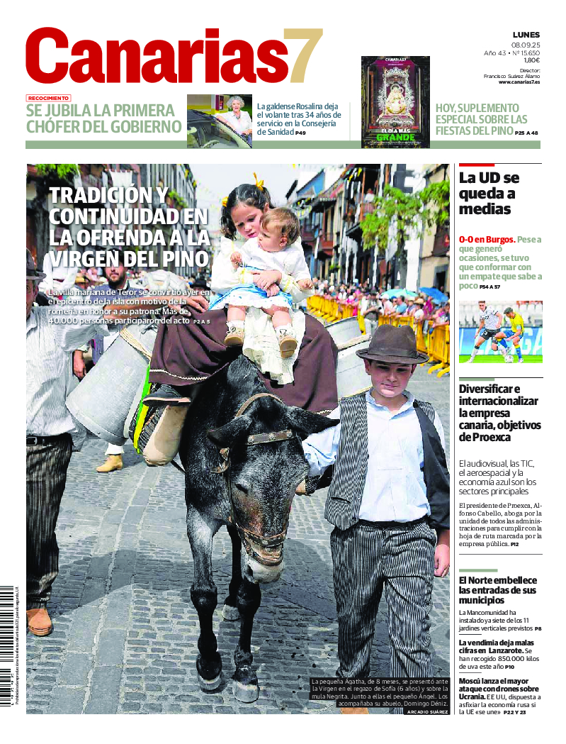Portada Canarias7 08-09-2025