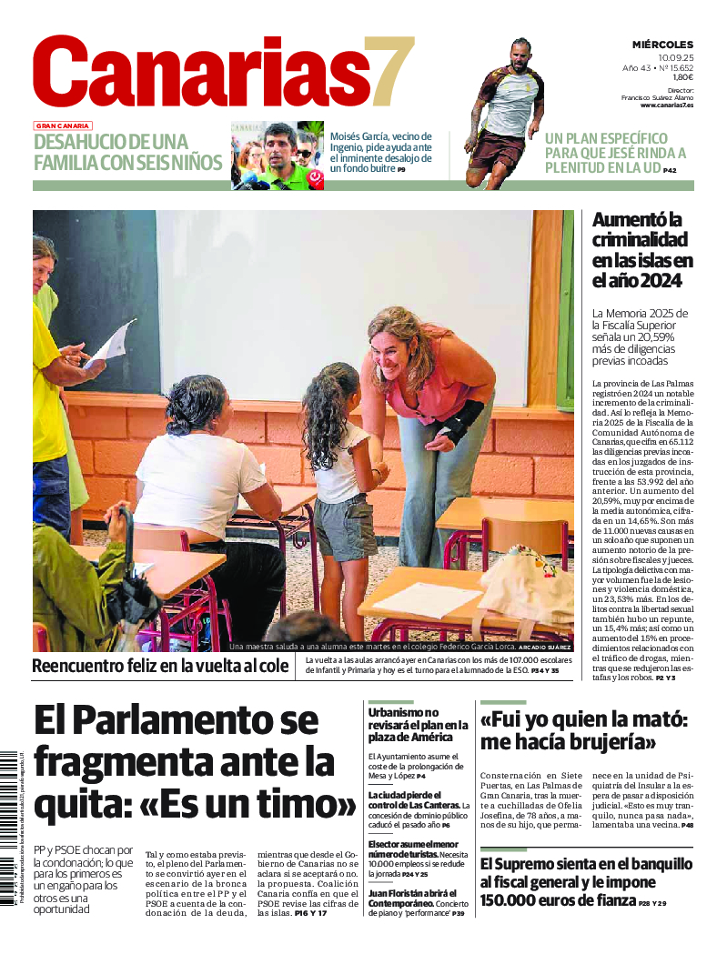 Portada Canarias7 10-09-2025