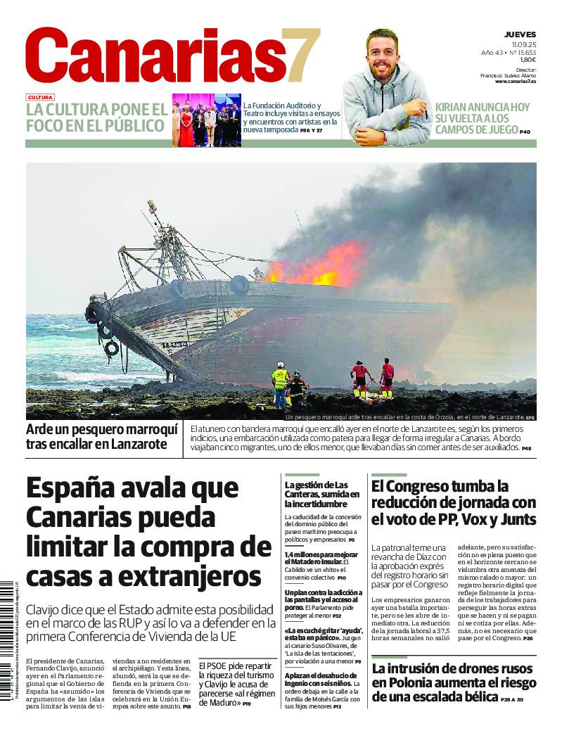 Portada Canarias7 11-09-2025