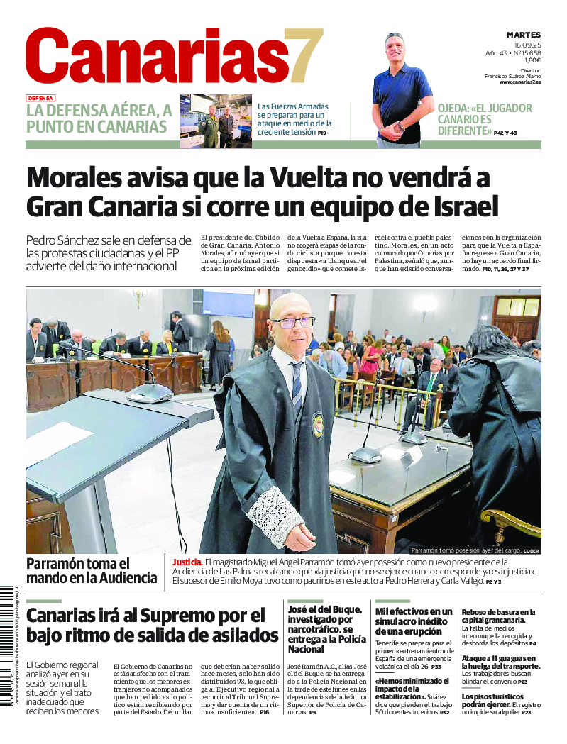 Portada Canarias7 16-09-2025