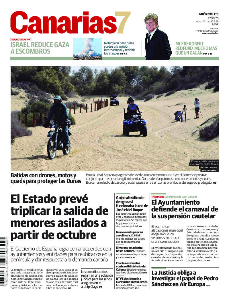 Portada Canarias7 17-09-2025