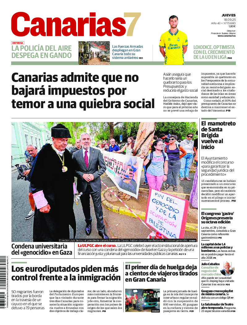 Portada Canarias7 18-09-2025
