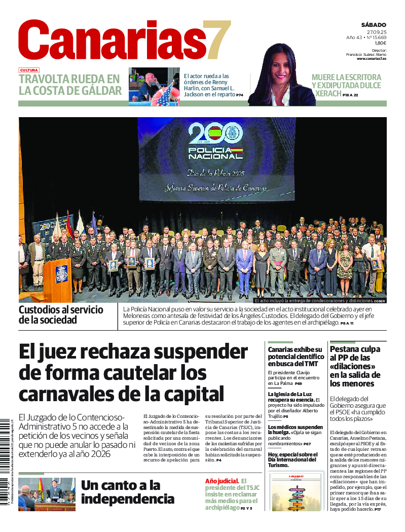 Portada Canarias7 27-09-2025