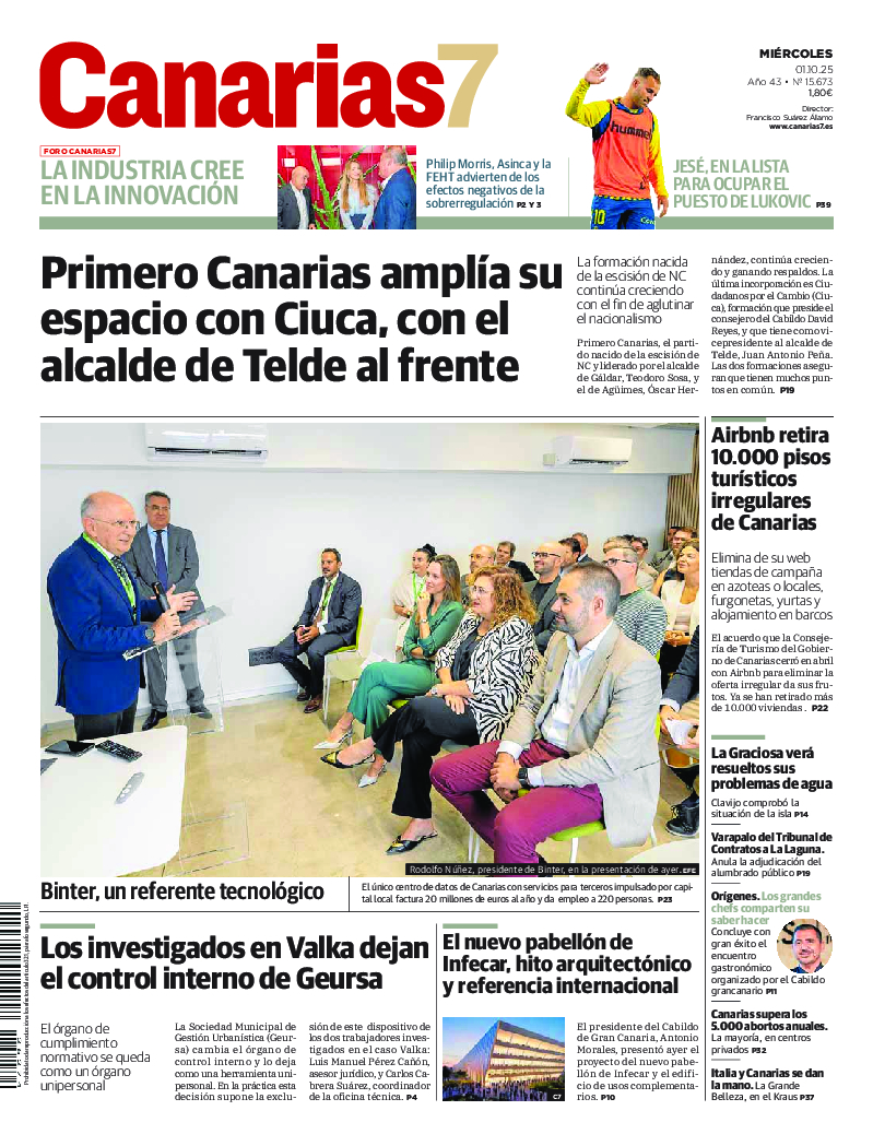 Portada Canarias7 01-10-2025