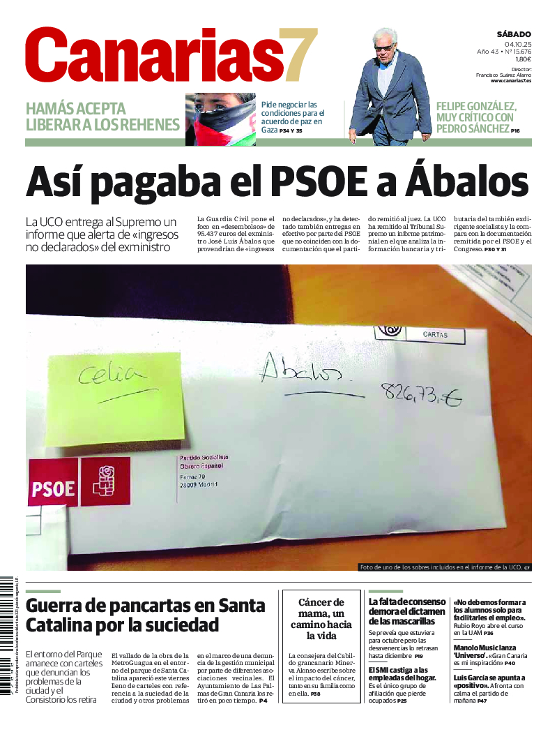 Portada Canarias7 04-10-2025