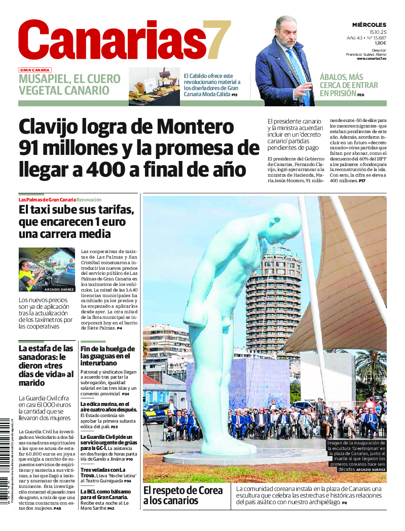 Portada Canarias7 15-10-2025