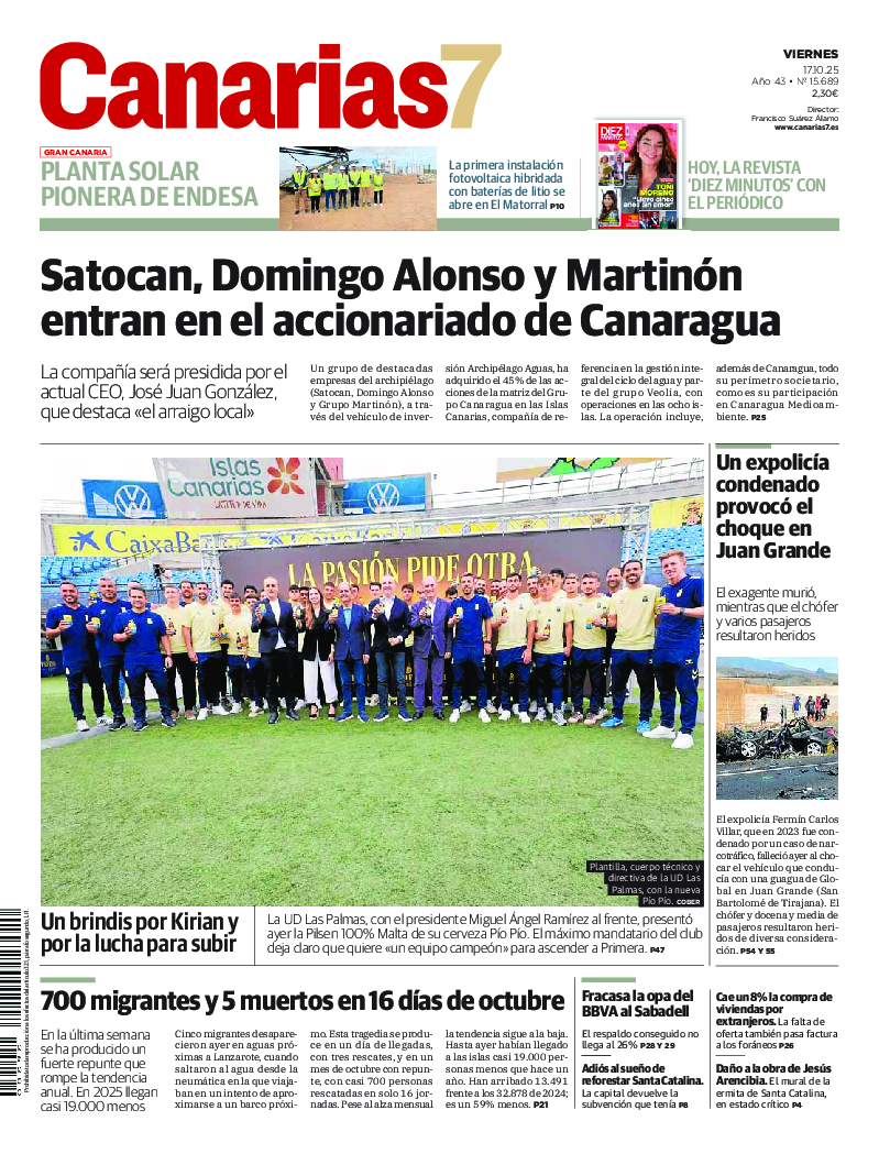 Portada Canarias7 17-10-2025