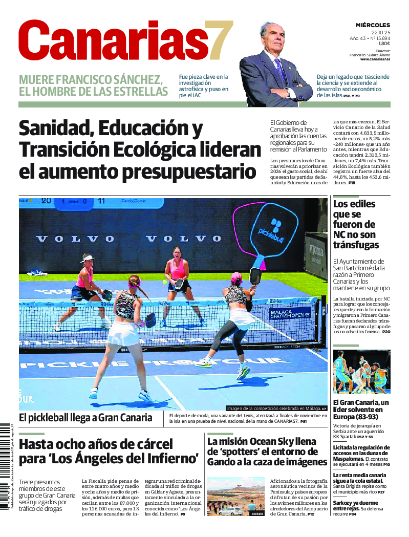 Portada Canarias7 22-10-2025