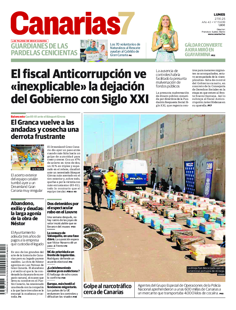 Portada Canarias7 27-10-2025