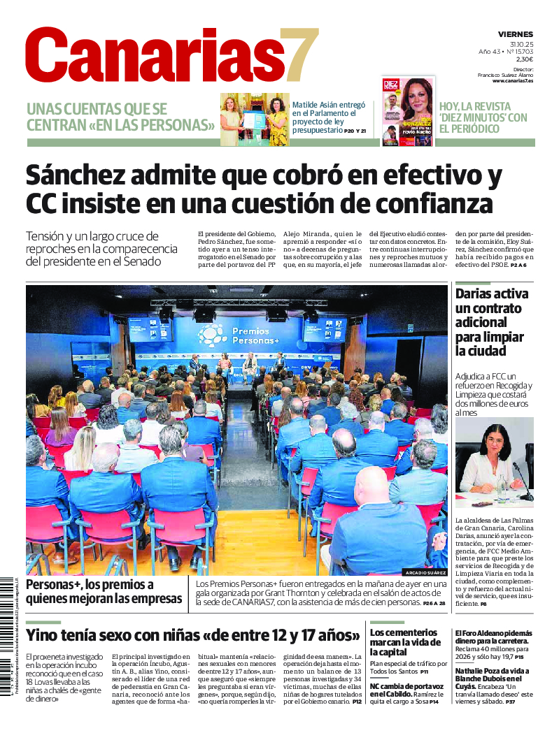 Portada Canarias7 31-10-2025
