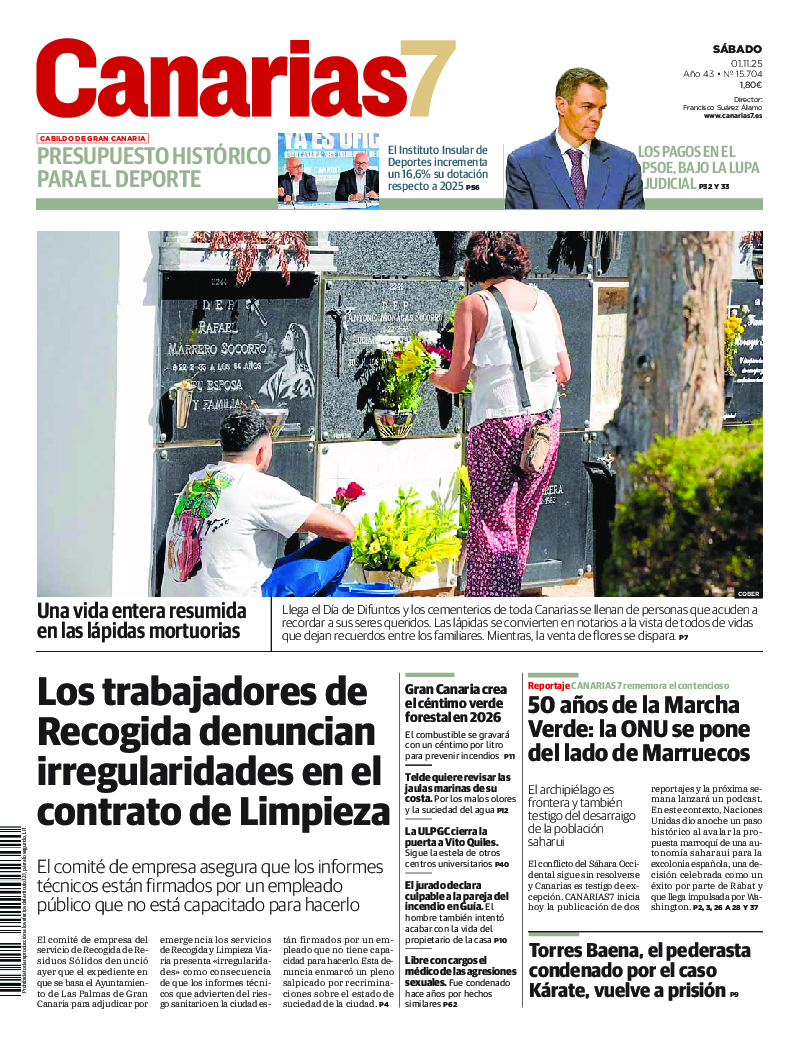 Portada Canarias7 01-11-2025