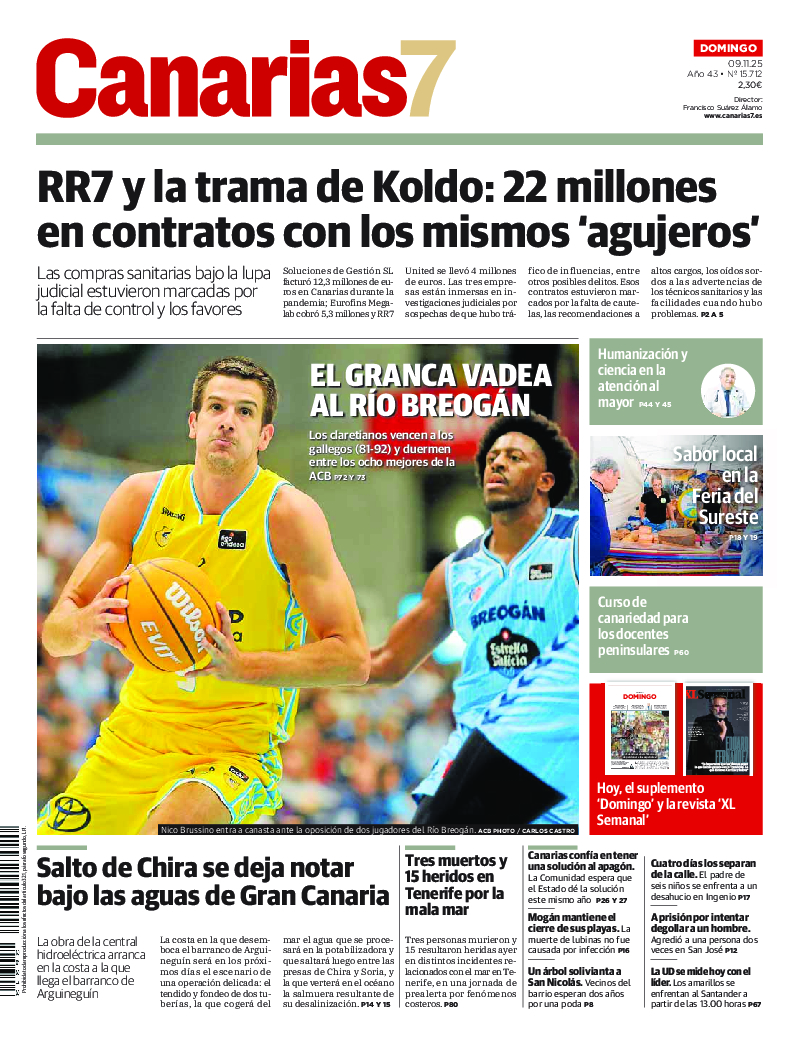 Portada Canarias7 09-11-2025
