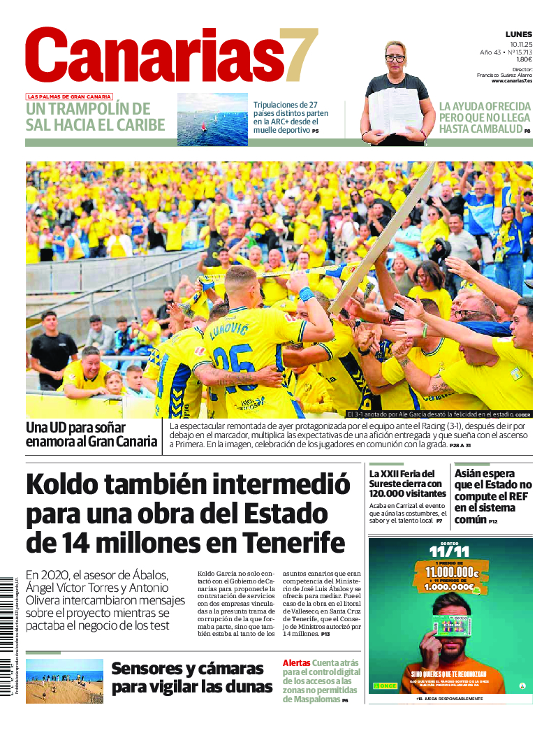 Portada Canarias7 10-11-2025