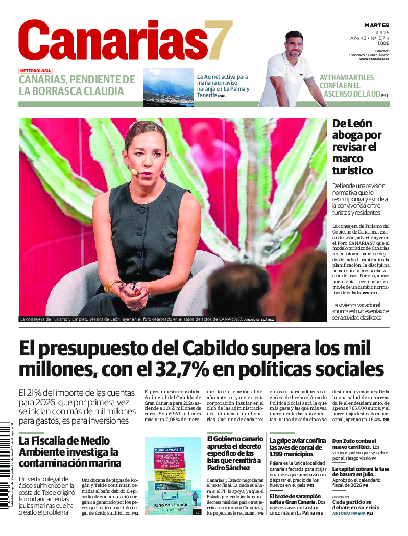 Portada Canarias7 11-11-2025