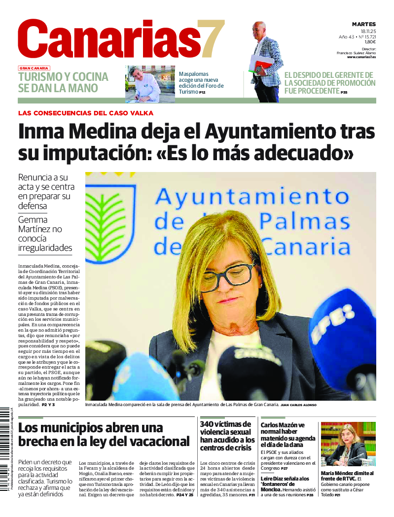 Portada Canarias7 18-11-2025