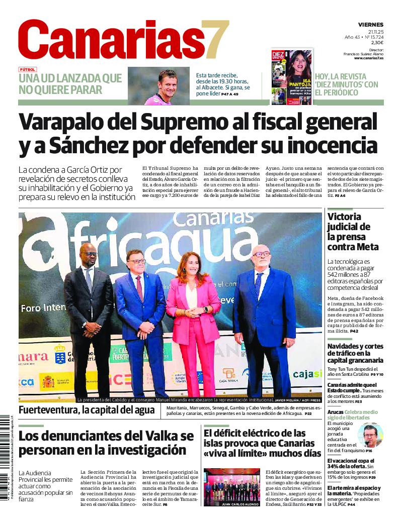 Portada Canarias7 21-11-2025