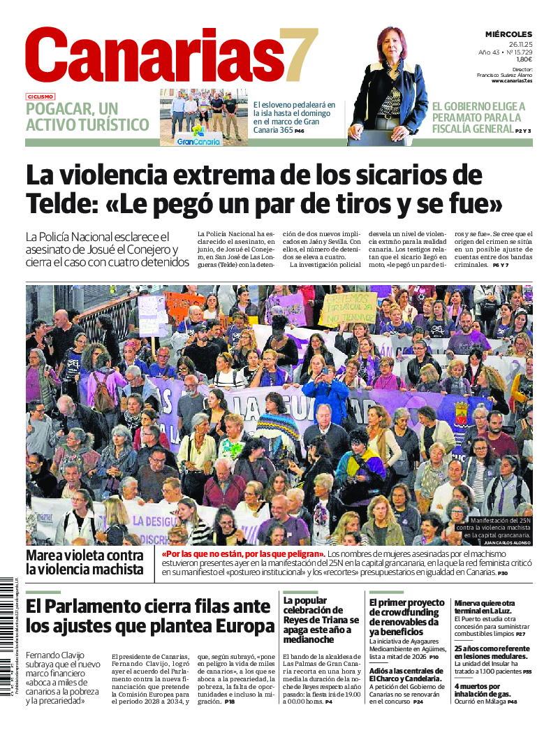 Portada Canarias7 26-11-2025
