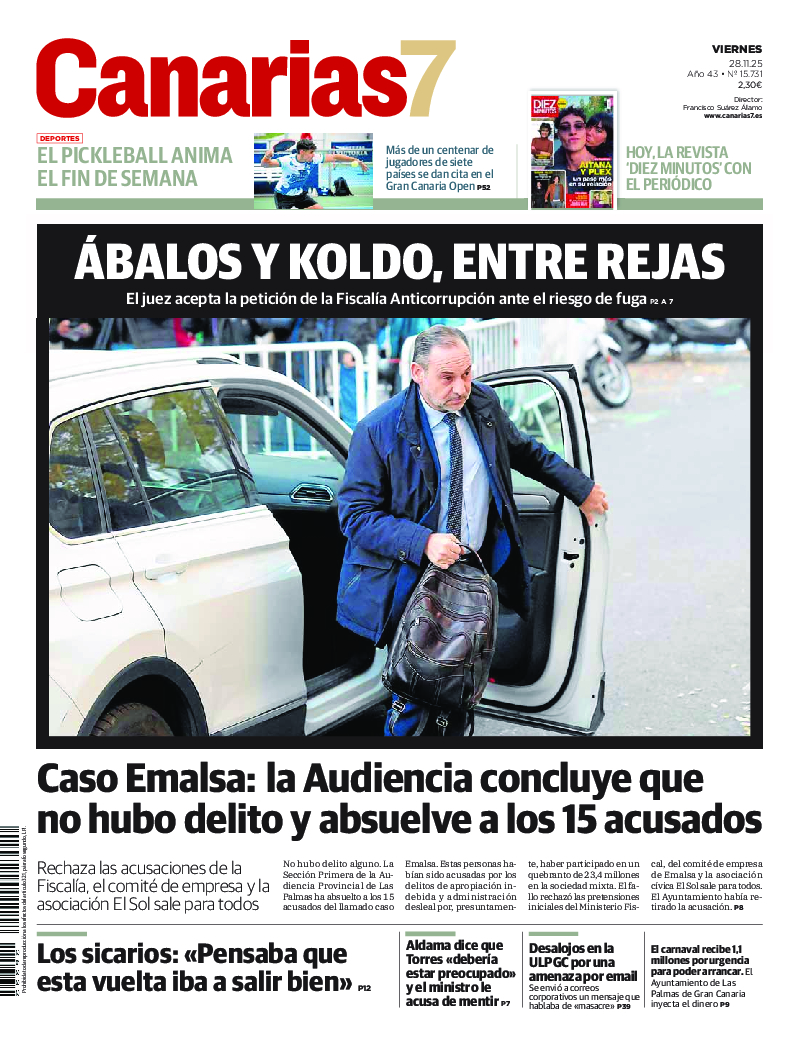 Portada Canarias7 28-11-2025