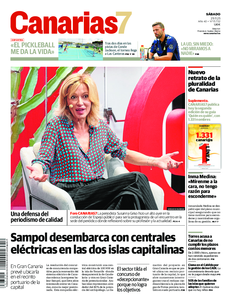 Portada Canarias7 29-11-2025