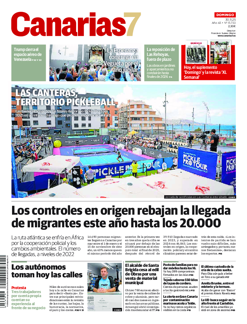 Portada Canarias7 30-11-2025